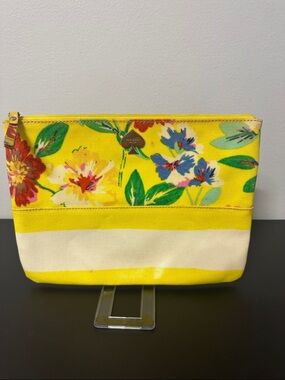 kate spade Yellow Floral Canvas Zip Pouch